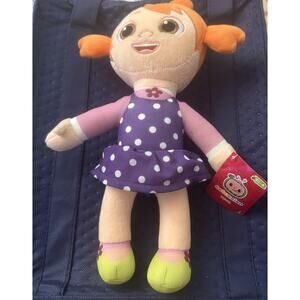 CoComelon Yoyo Plush Doll Medium Purple Polka Dot Dress Orange Hair 14-24 in